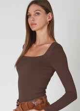 Clean Line Square Neck LS Top